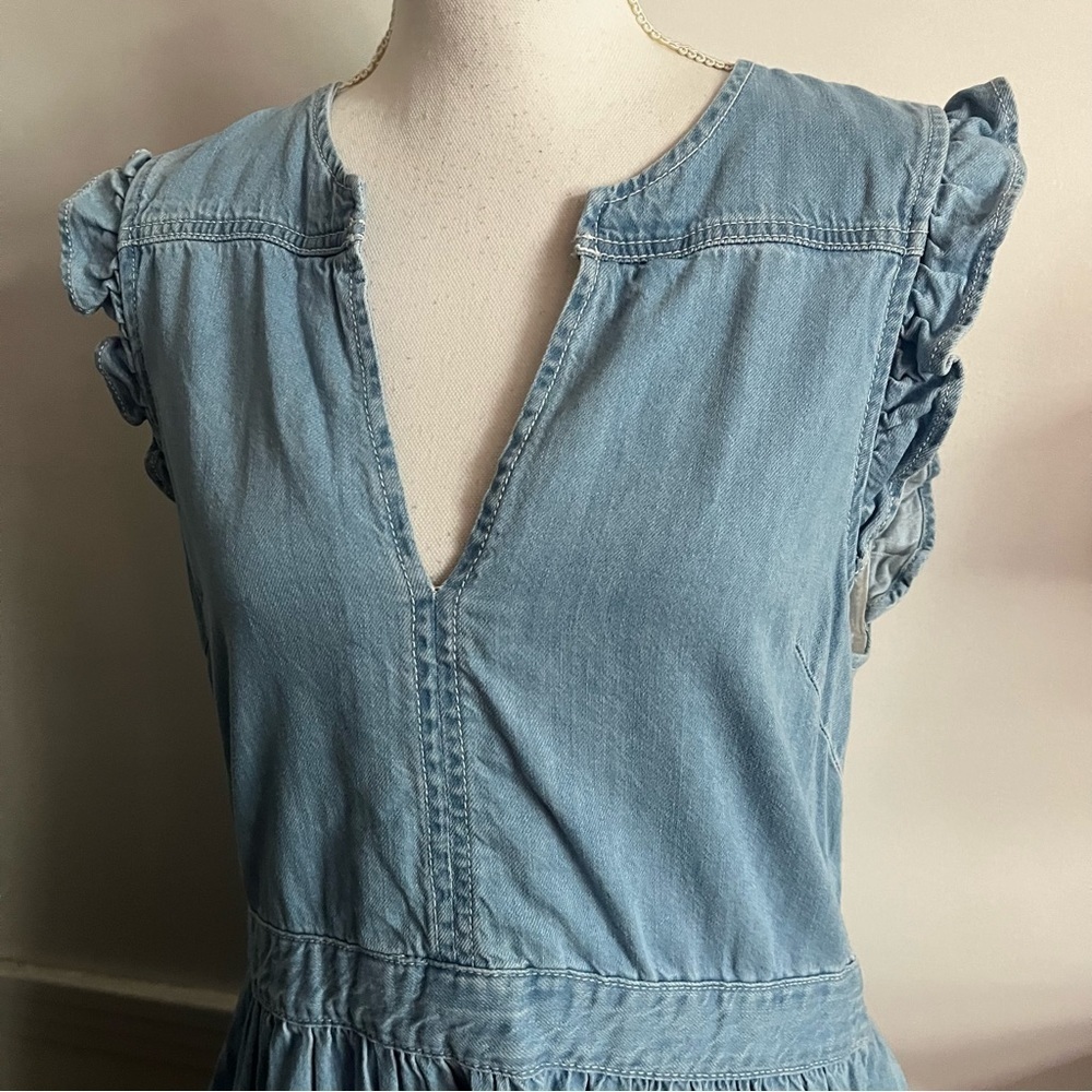 Kate Spade • Blue Cream Dip Dye Denim Dress - Picture 8 of 12
